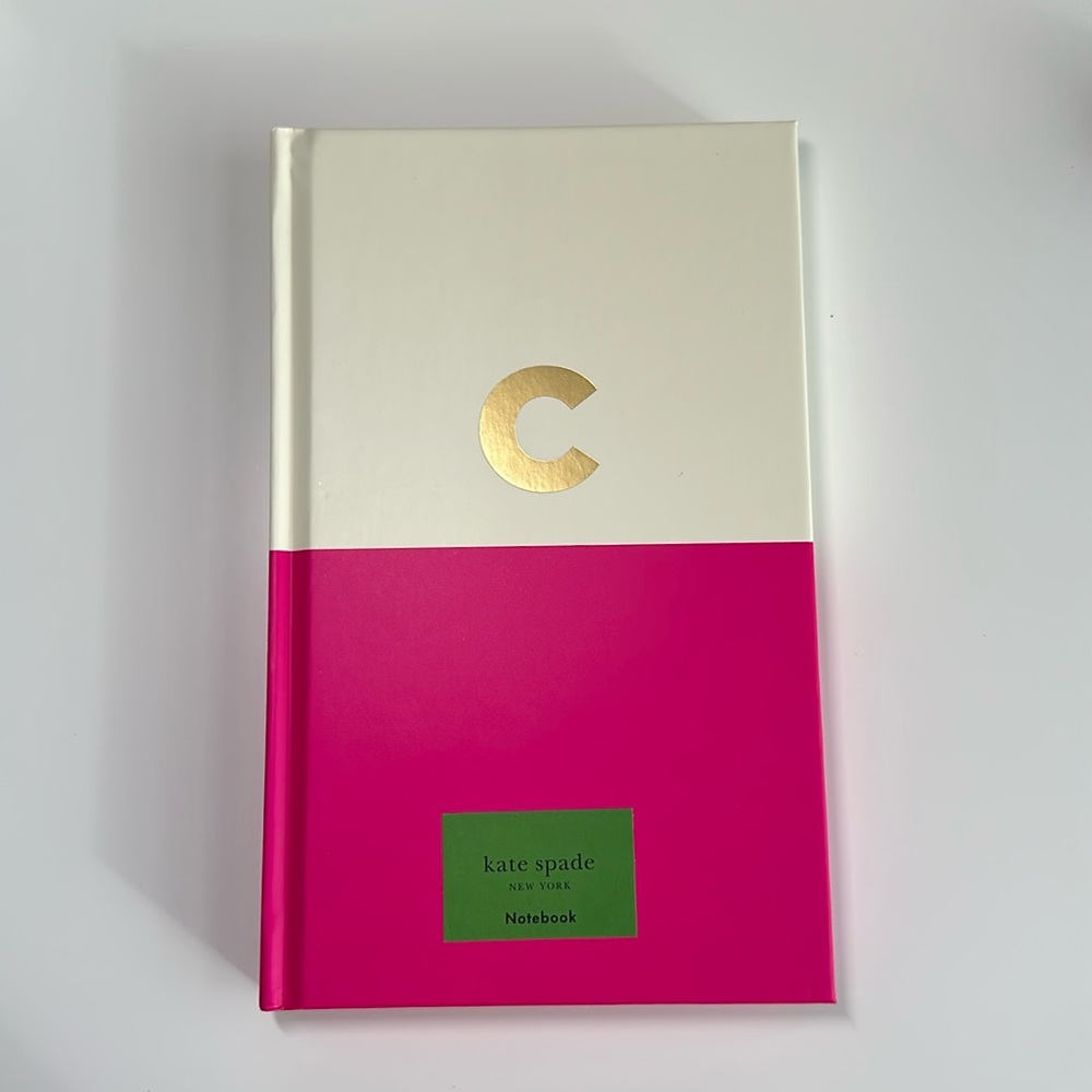 Kate Spade New York Dipped Initial Notebook - "C" Fuchsia Pink